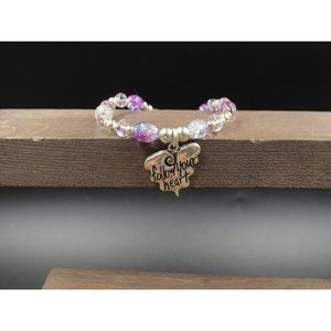 7" Sterling Silver Follow Your Heart Charm Bracelet Vintage Elegant Beautiful